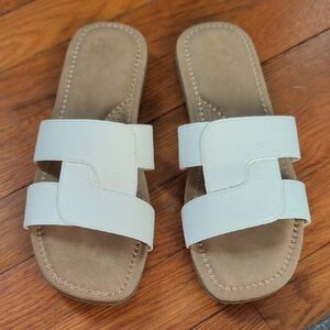 White Mountain Cream Slide Sandals